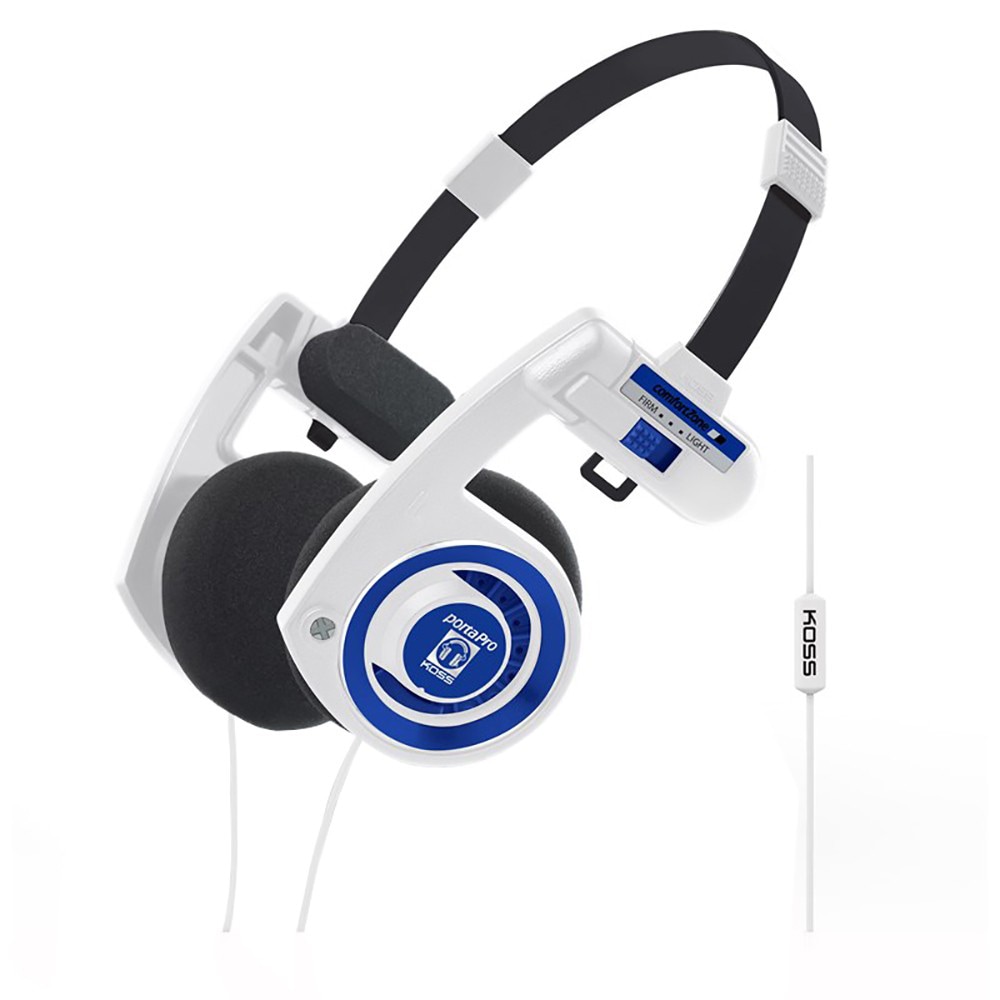 Koss PortaPro Remote on-ear hovedtelefoner - blå/hvid | Elgiganten
