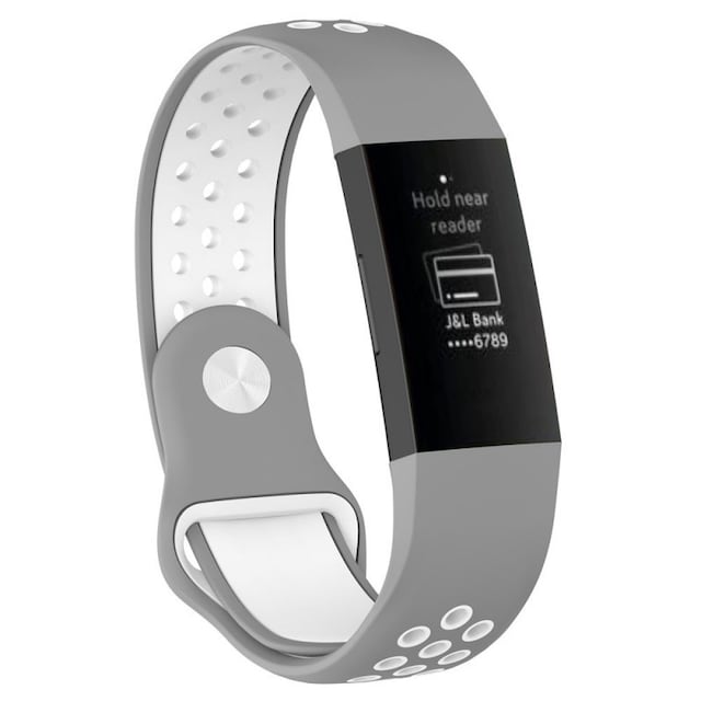 EBN Sport Armbånd Fitbit Charge 3 - Grå / hvid