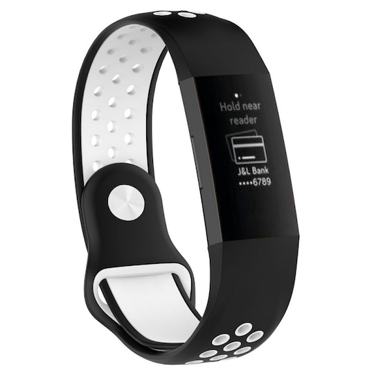 EBN Sport Armbånd Fitbit Charge 3 - Sort / hvid | Elgiganten