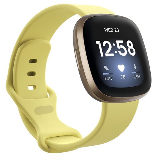 Sport Armbånd til Fitbit Versa 3 - Creamy Yellow | Elgiganten