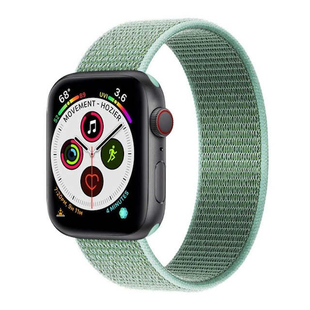 Apple Watch 5 (44mm) Nylon Armbånd - Marine Green