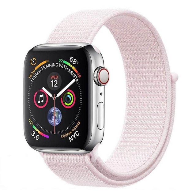 Apple Watch 4 (44mm) Nylon armbånd - Pearl Pink