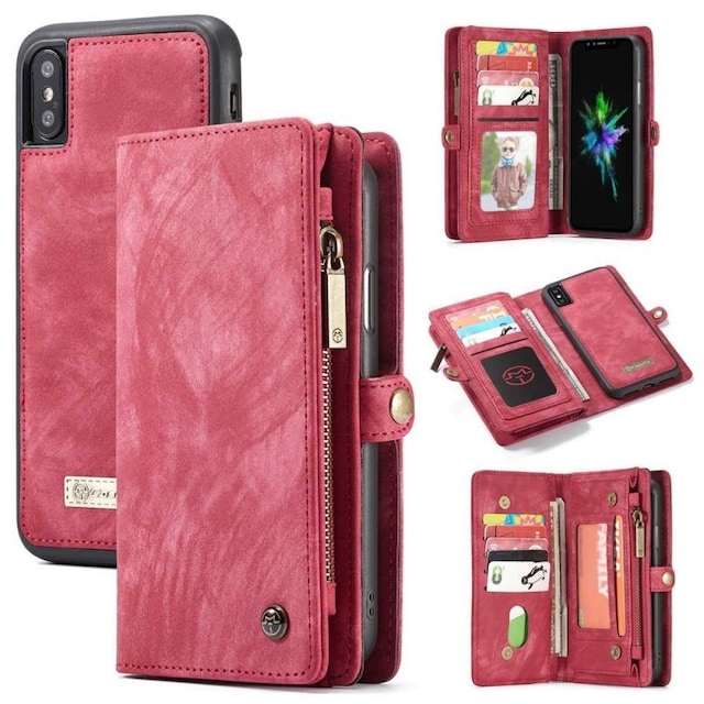 CaseMe Wallet 11-kort Apple iPhone XS Max (6,5 ")  - rød