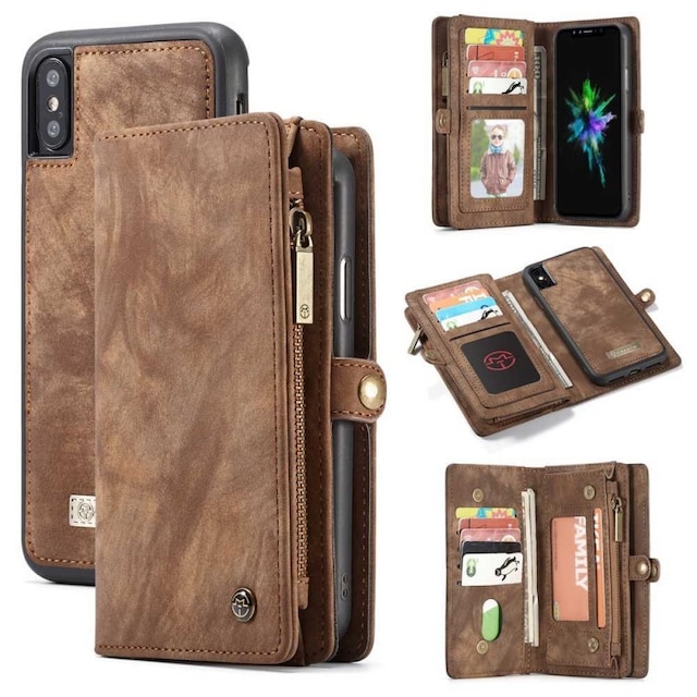 CaseMe Wallet 11-kort Apple iPhone XS Max (6,5 ")  - brun