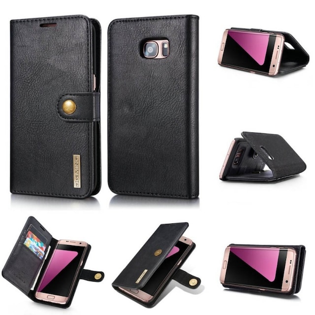DG-Ming Wallet 2i1 til Samsung Galaxy S7 Edge (SM-G935F)  - sort