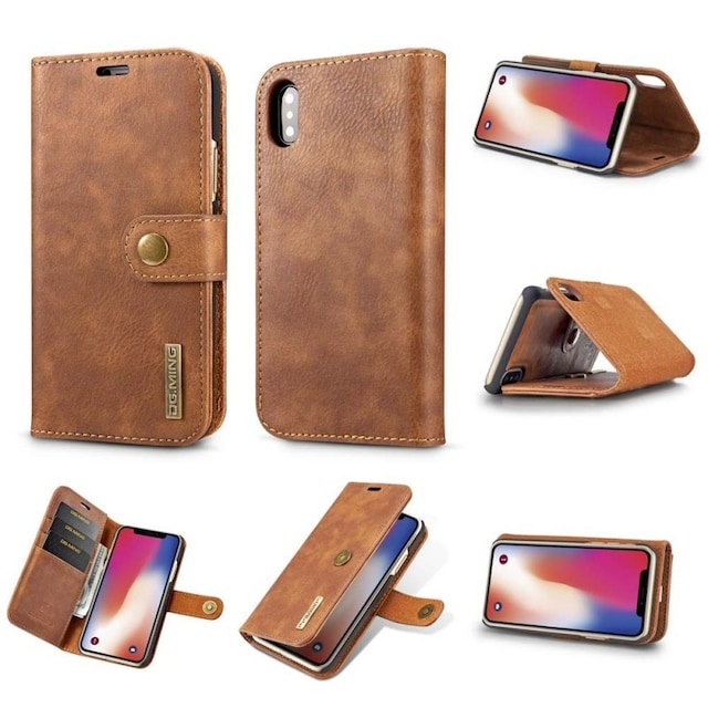 DG-Ming Wallet 2i1 til Apple iPhone XS Max (6,5 ")  - brun