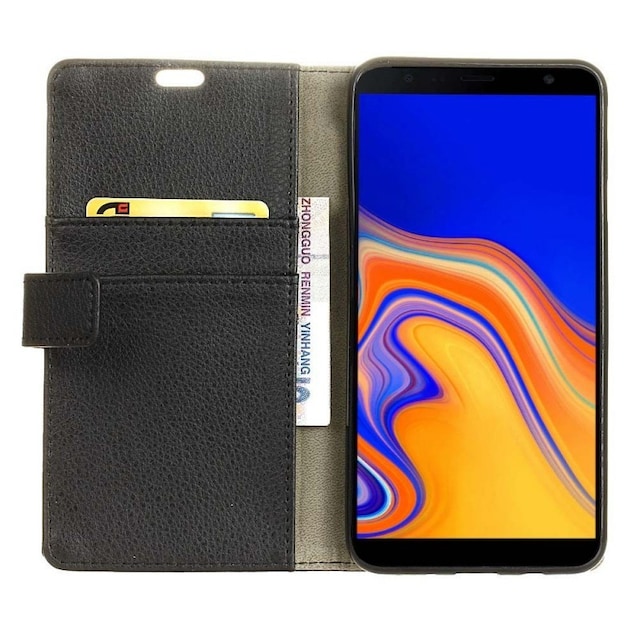 Wallet 2-kort til Samsung Galaxy J4 Plus 2018 (SM-J415F)  - sort