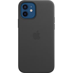 iPhone 12/12 Pro lædercover (sort)