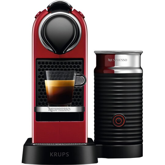 NESPRESSO® CitiZ&milk kaffemaskine fra Krups, Rød | Elgiganten