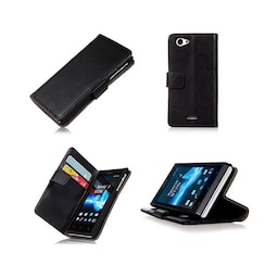 Wallet 2-kort til Sony Xperia J (ST26i)  - sort