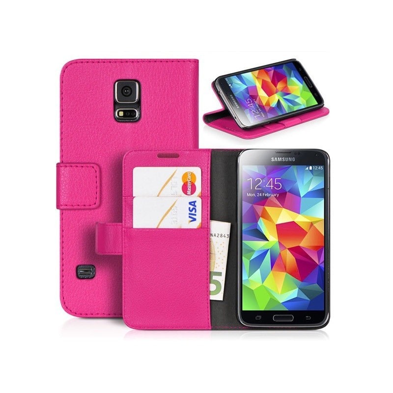 Wallet 2-kort til Samsung Galaxy S5 Mini (SM-G800F) - lyserød | Elgiganten