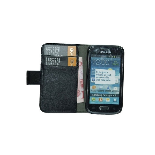 Wallet 2-kort til Samsung Galaxy Ace 2 (GT-i8160)  - sort