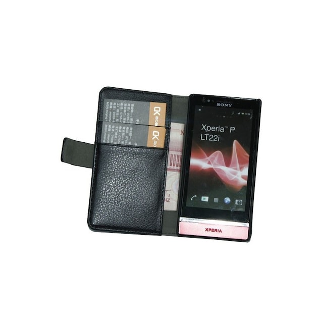 Wallet 2-kort til Sony Xperia P (LT22i)  - sort