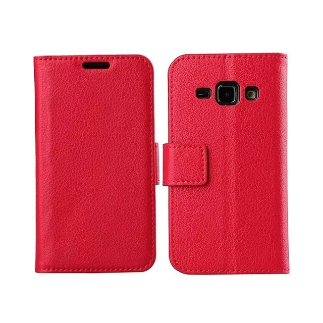 Wallet 2-kort til Samsung Galaxy J1 2015 (SM-J100H)  - rød
