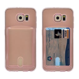 Silikone Cover med slot Samsung Galaxy S6 Edge (SM-G925F)  - lyserød