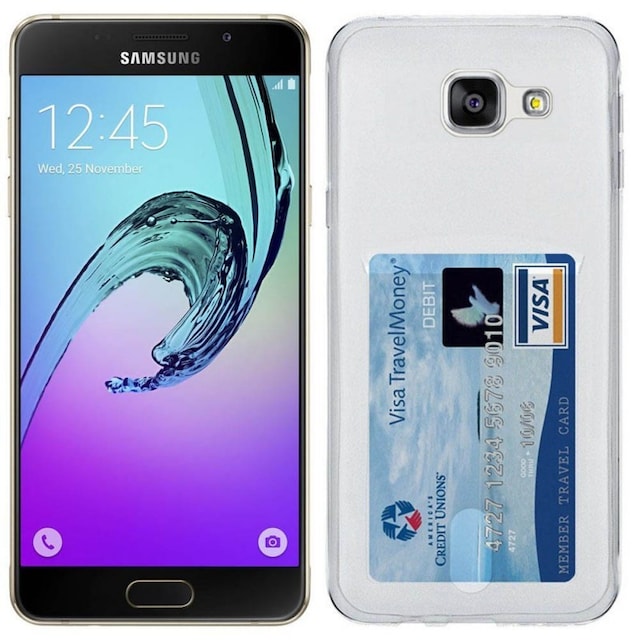 Silikone cover med slot Samsung Galaxy A7 2016 (SM-A710F)  - gennemsig