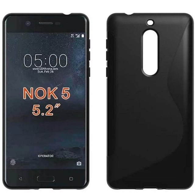 S-Line Silicone Cover til Nokia 5 (TA-1053)  - sort