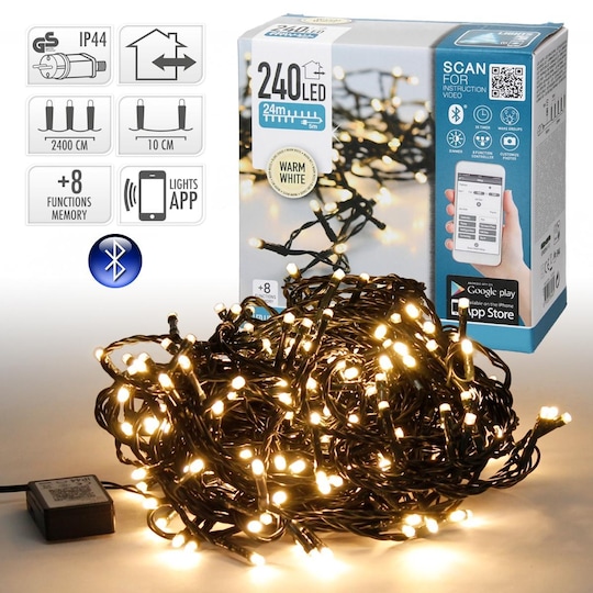 Jul LED-lyskæde Julelys kædelys indenfor 240 LED er | Elgiganten