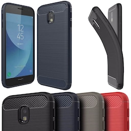 Børstet silikone cover Samsung Galaxy J7 2017 (SM-J730F)  - blå