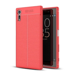 Lædermønstret silicone cover Sony Xperia XZ / XZs (F8331)  - rød