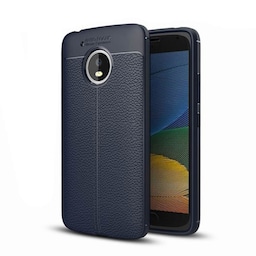 Lædermønstret silicone cover Motorola Moto G5 (XT1670)  - blå