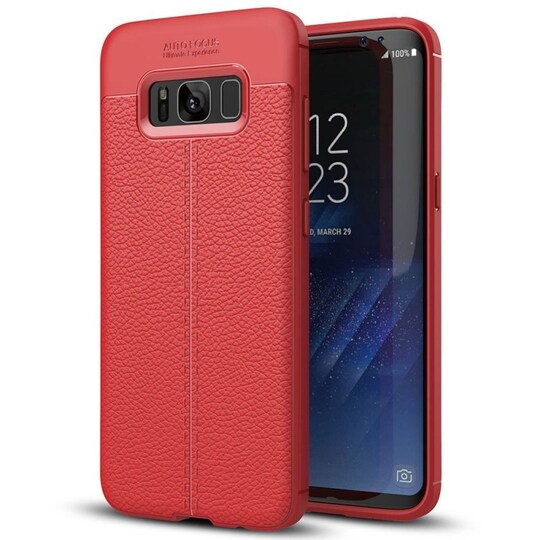 Lædermønstret silicone cover Samsung Galaxy S8 (SM-G950F) - rød | Elgiganten