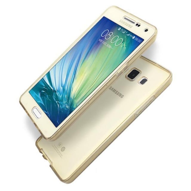 360° 2-delt silicone cover Samsung Galaxy A7 2015 (SM-A700F)  - guld