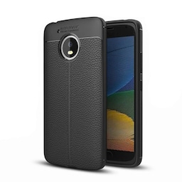 Lædermønstret silicone cover Motorola Moto G5 (XT1670)  - sort