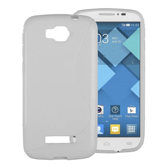 S-Line Silicone Cover til Alcatel One Touch Pop C7  - hvid