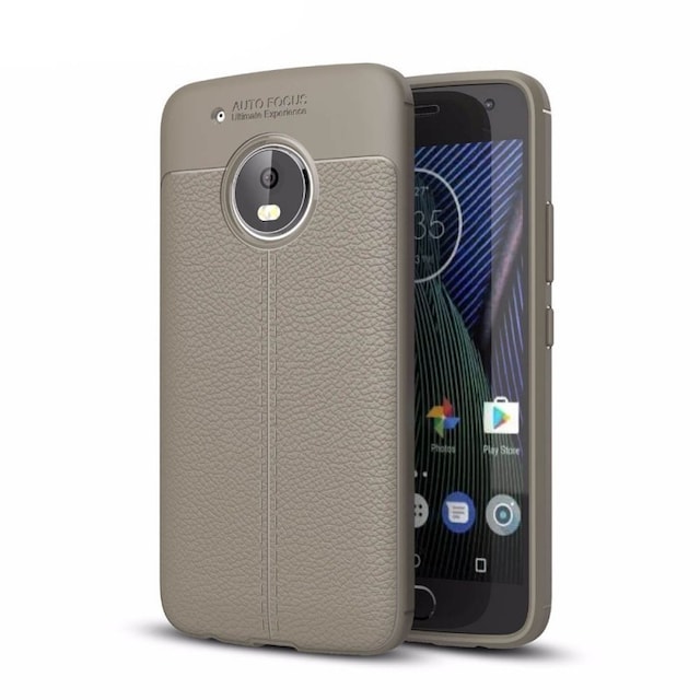 Lædermønstret silicone cover Motorola Moto G5 Plus (XT1683)  - Grå