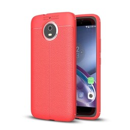 Lædermønstret silicone cover Motorola Moto G5s (XT1794)  - rød