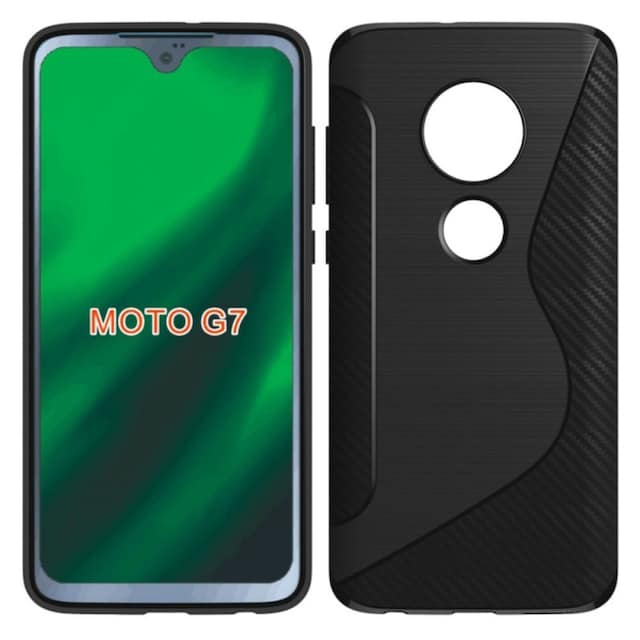 S-Line Silicone Cover til Motorola Moto G7 (XT1962)  - sort