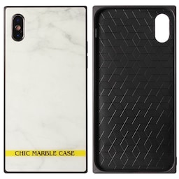 Chic marmorcover hærdet glas Apple iPhone X / Xs  - hvid