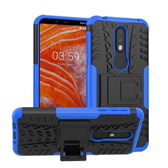 Stødfast Cover med stativ Nokia 3.1 Plus (TA-1118)  - blå