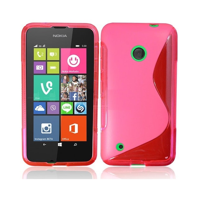 S-Line Silicone Cover til Nokia Lumia 530 (RM-1017) : farve - lyserød