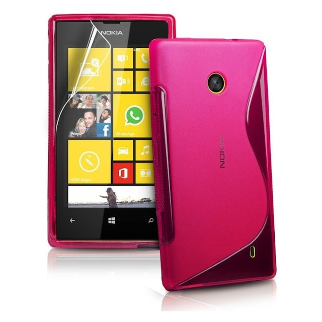 S-Line Silicone Cover til Nokia Lumia 520/525 (RM915) : farve - lyserød