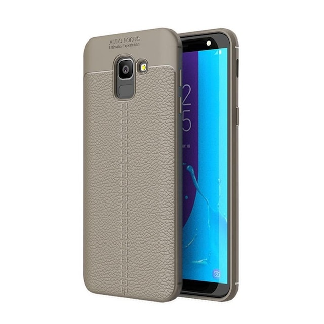 Lædermønstret silicone cover Samsung Galaxy J6 2018 (SM-J600F)  - Gr