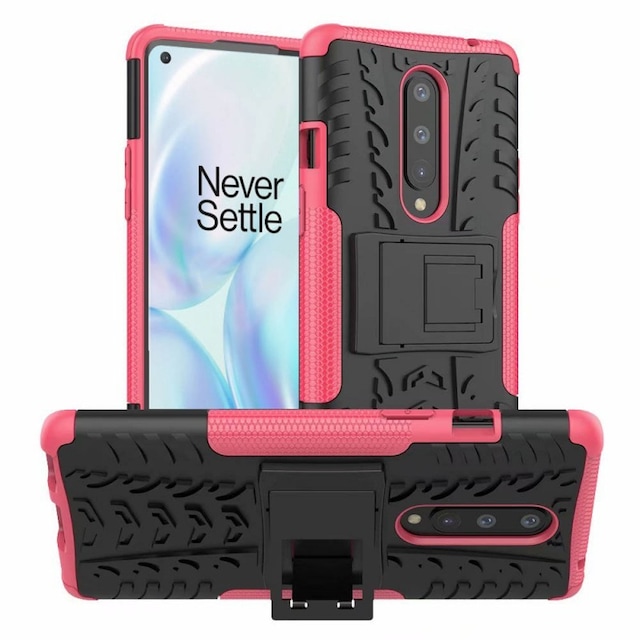 Stødbestandigt cover med stativ OnePlus 8 (IN2010)  - lyserød