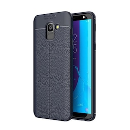 Lædermønstret silicone cover Samsung Galaxy J6 2018 (SM-J600F)  - bl