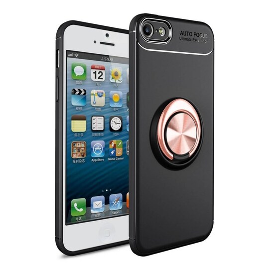 Slim Ring cover Apple iPhone 5, 5S, 5SE - Sort / Rose | Elgiganten