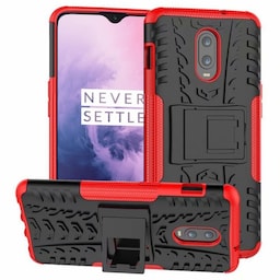 Stødfast Cover med stativ OnePlus 7  - rød