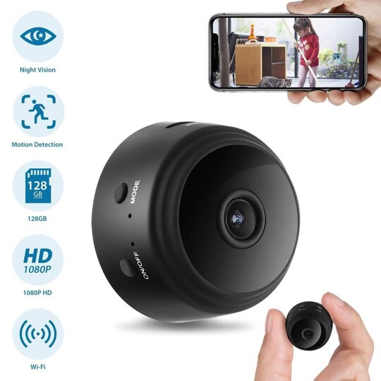 Mini Spy Kamera Trådløs Wifi IP Hjemmesikkerhedskamera HD 1080P | Elgiganten