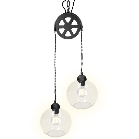Hængende suspension lampe loftslampe lampe pendel pendel glas lampe 2x E27  | Elgiganten
