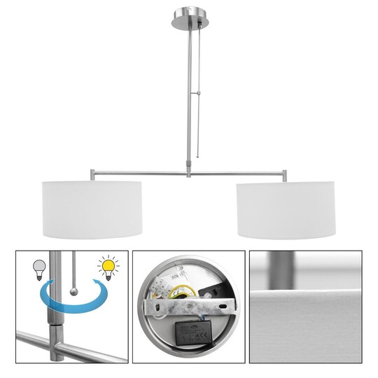 Hængende lampe pendel vedhæng lys loftslampe lysekrone lampe 2x E27 |  Elgiganten