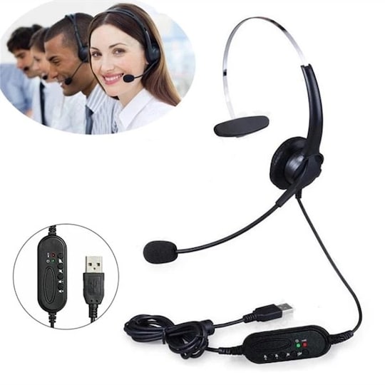 Headset med mikrofon for VOIP-Samtaler - USB | Elgiganten