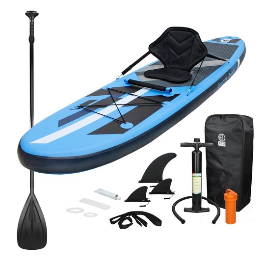 Surfbræt Stand Up Paddle SUP bord padle bord oppustelige kajak sæde Blå  305cm | Elgiganten