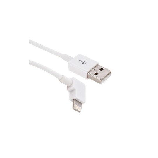 USB-kabel iPhone 5/6 - Vinklet Kort Model - Hvid | Elgiganten