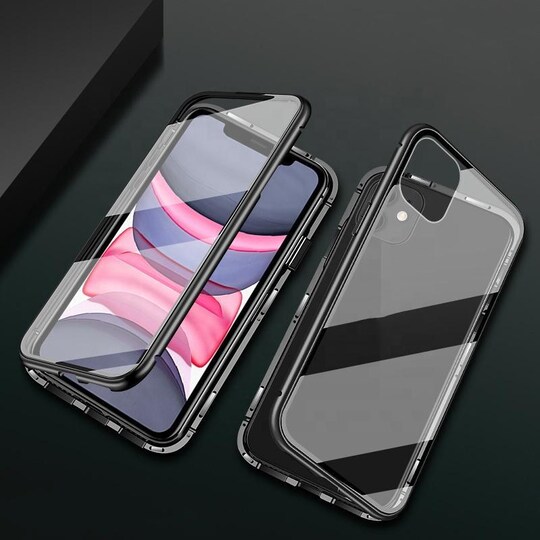 Dobbeltsidet magnetisk cover til iPhone 12 Pro 6,1 tommer med hærdet glas |  Elgiganten