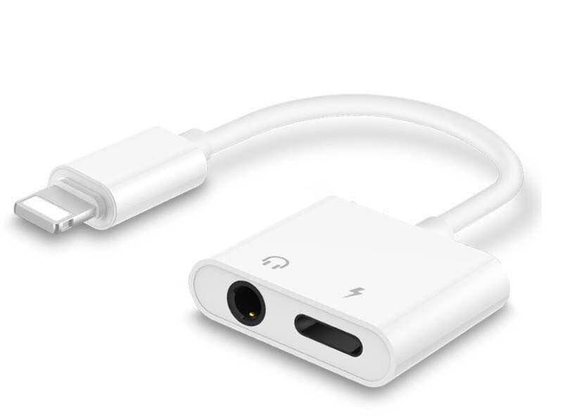 Lyd- og strømadapter 3.5 mm til iPhone - Hvid | Elgiganten