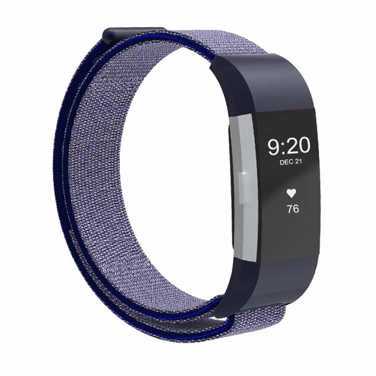 Fitbit Charge 2 nylon armbånd - mørkeblå | Elgiganten